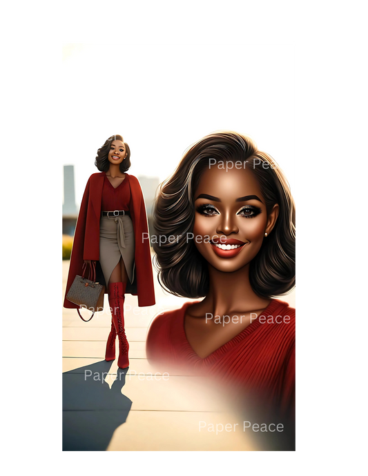 Classy Corporate African American Diva In Red