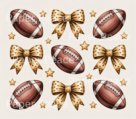Bows & Football Tumbler Wrap