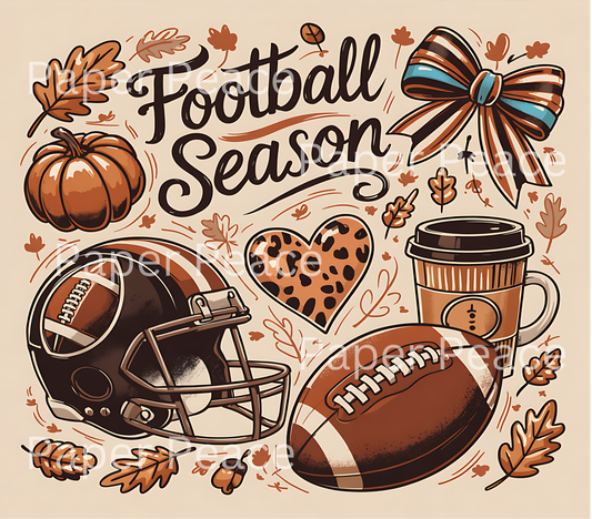 Fall Football Season Tumbler Wrap