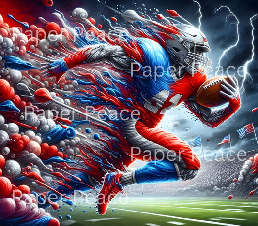 Red & White Player Football Tumbler Wrap