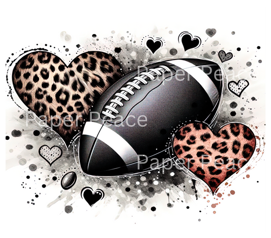 Love Leopard Football Tumbler Wrap