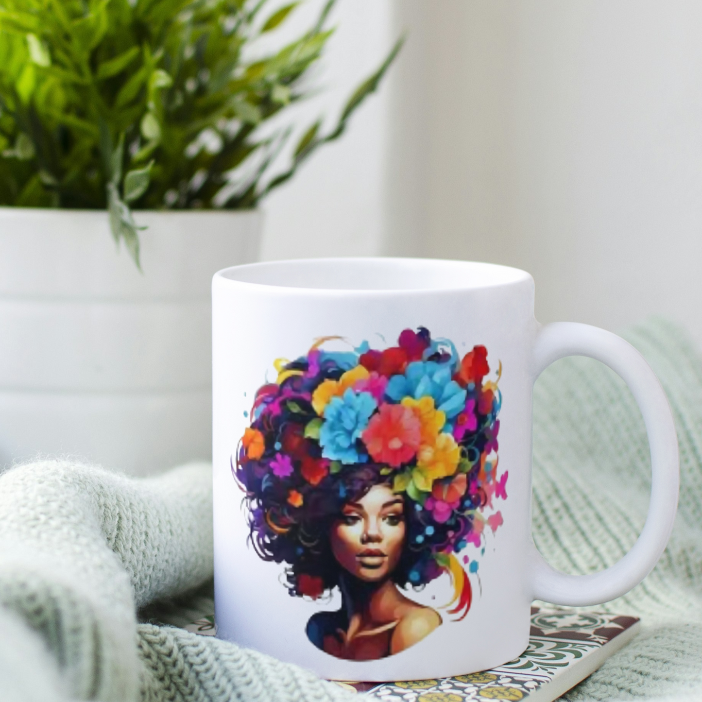 Coffee Mugs (Afro-Woman's Flowers of Happiness)