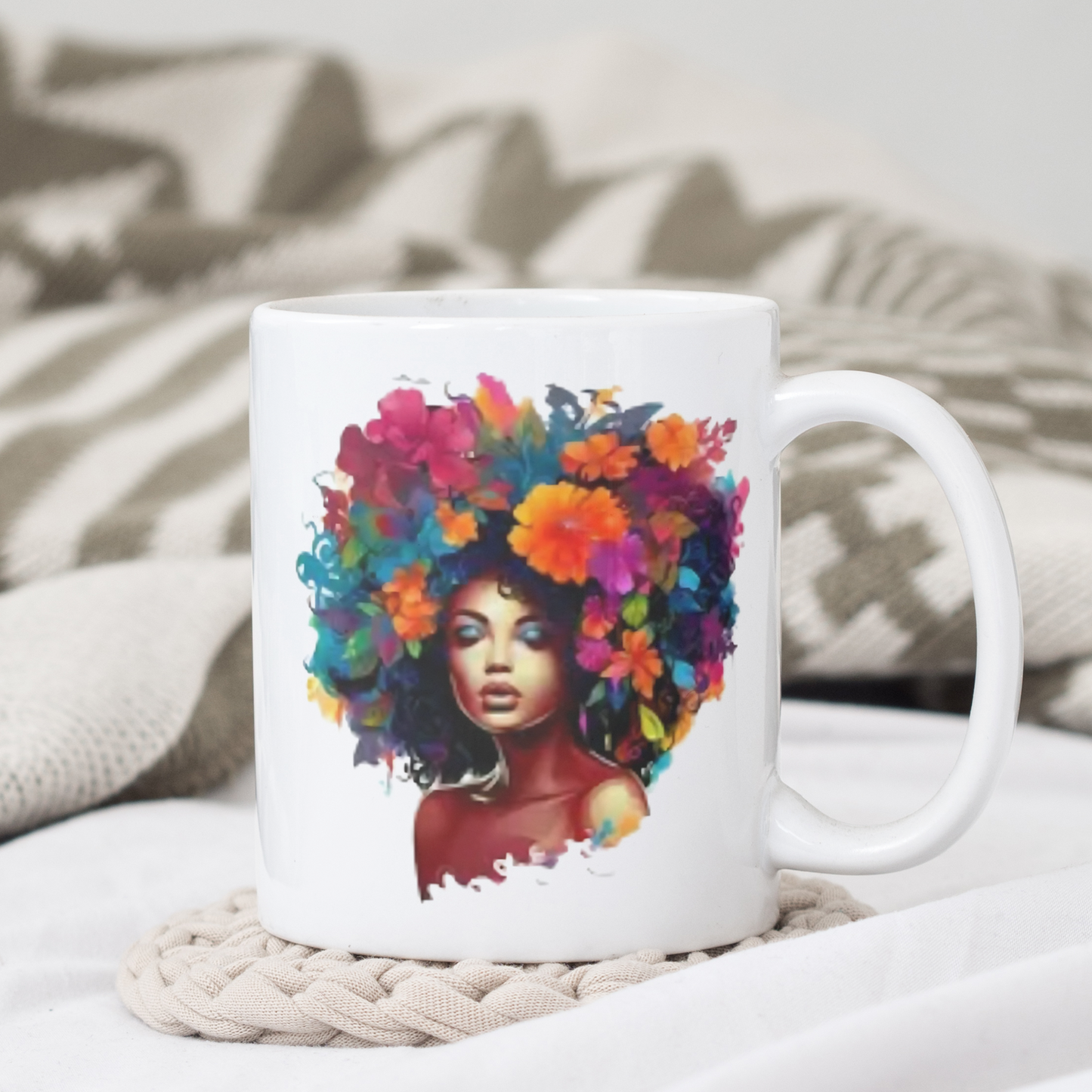 Coffee Mugs (Afro-Woman's Flowers of Happiness)