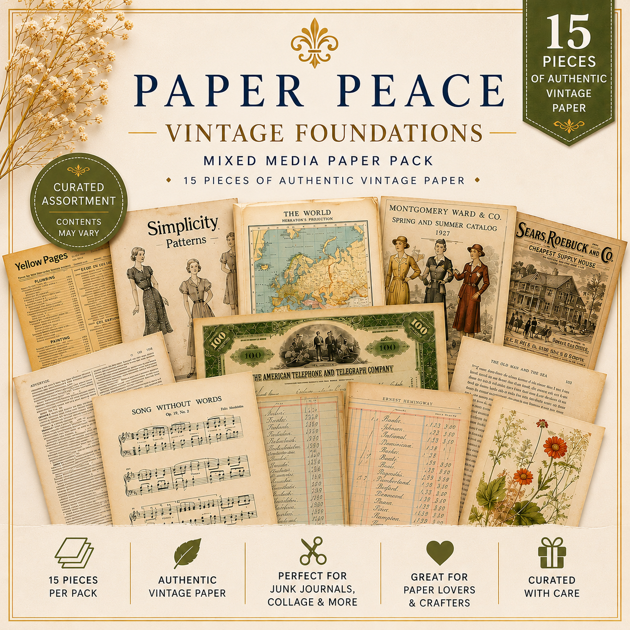 Vintage Foundations Mixed Media Paper Pack
