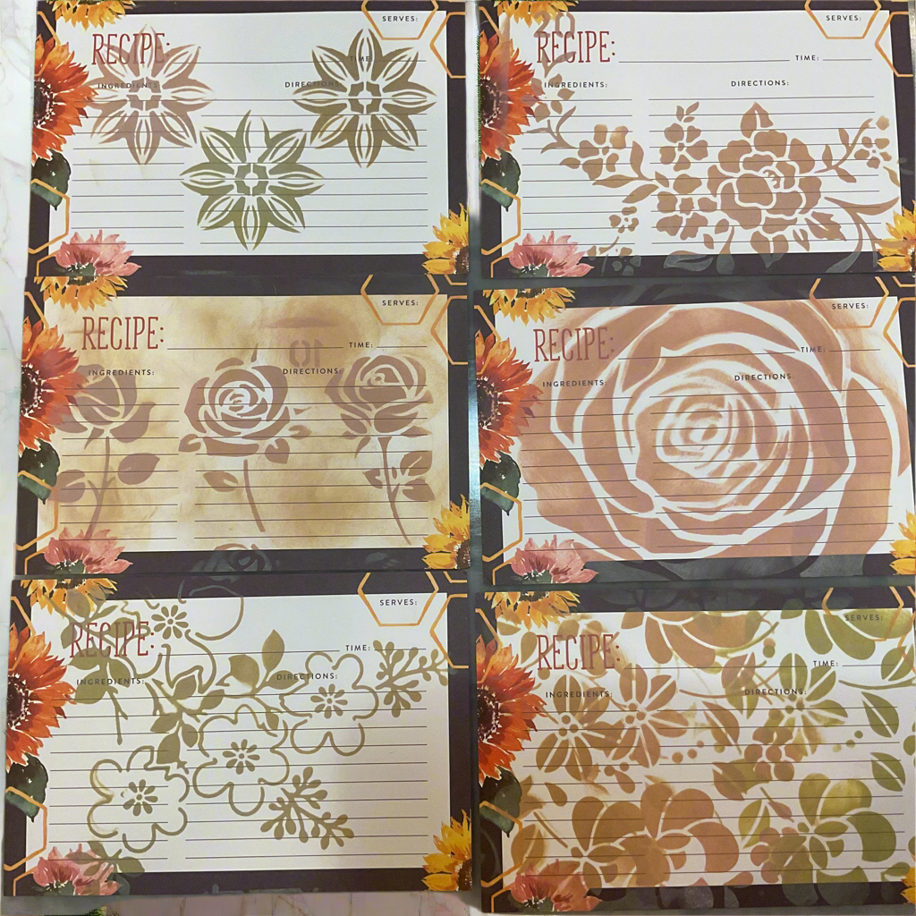 Decorative Recipe Tin & Stenciled Card Set