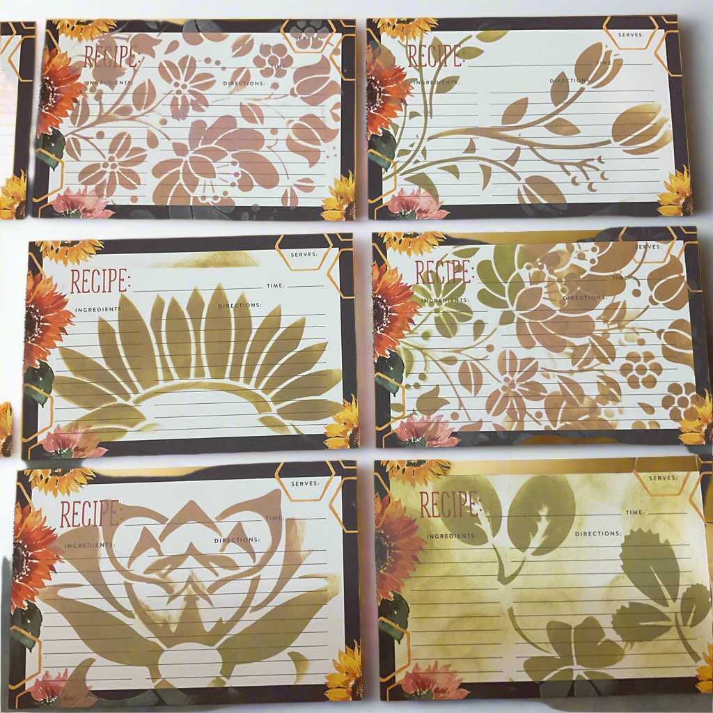 Decorative Recipe Tin & Stenciled Card Set