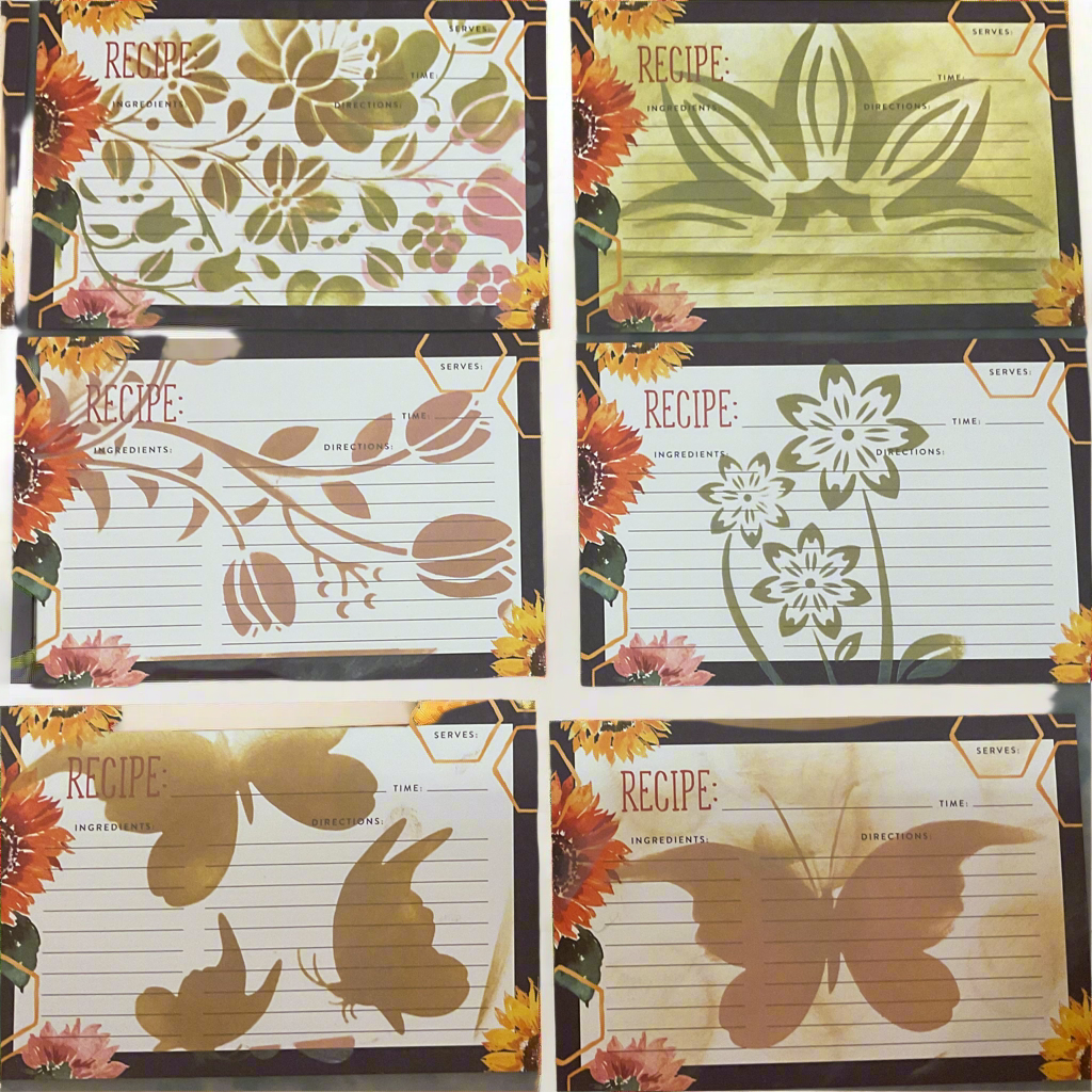 Decorative Recipe Tin & Stenciled Card Set