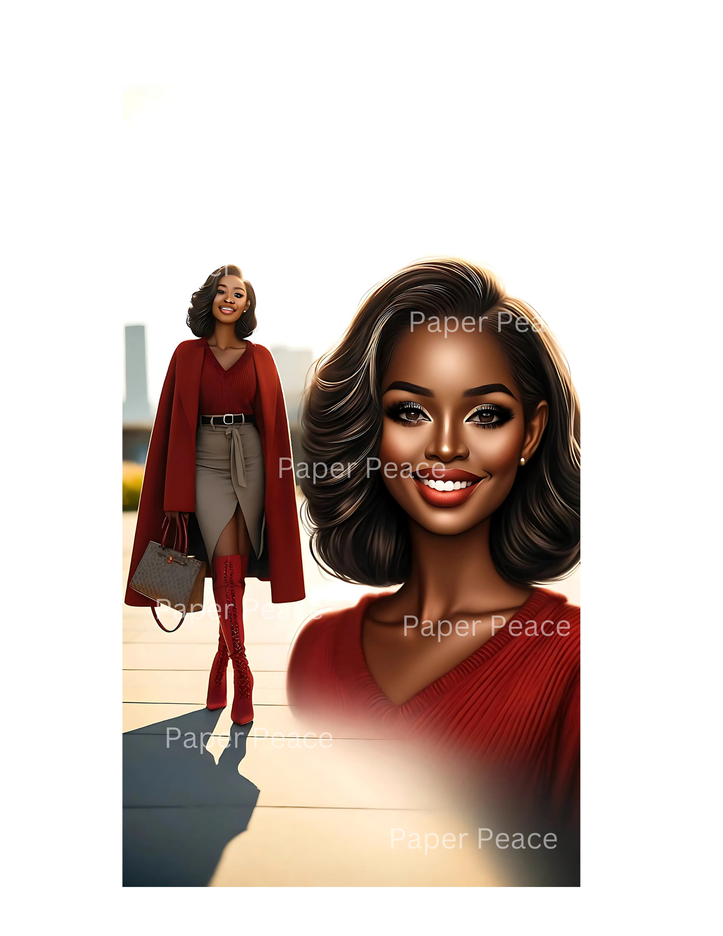 Classy Corporate African American Diva In Red