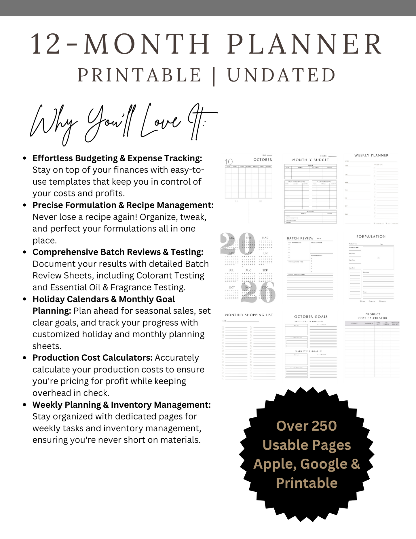 Soap Maker's Planner