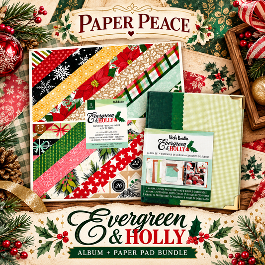 Vicki Boutin Evergreen & Holly Christmas Album & Paper Pad Bundle