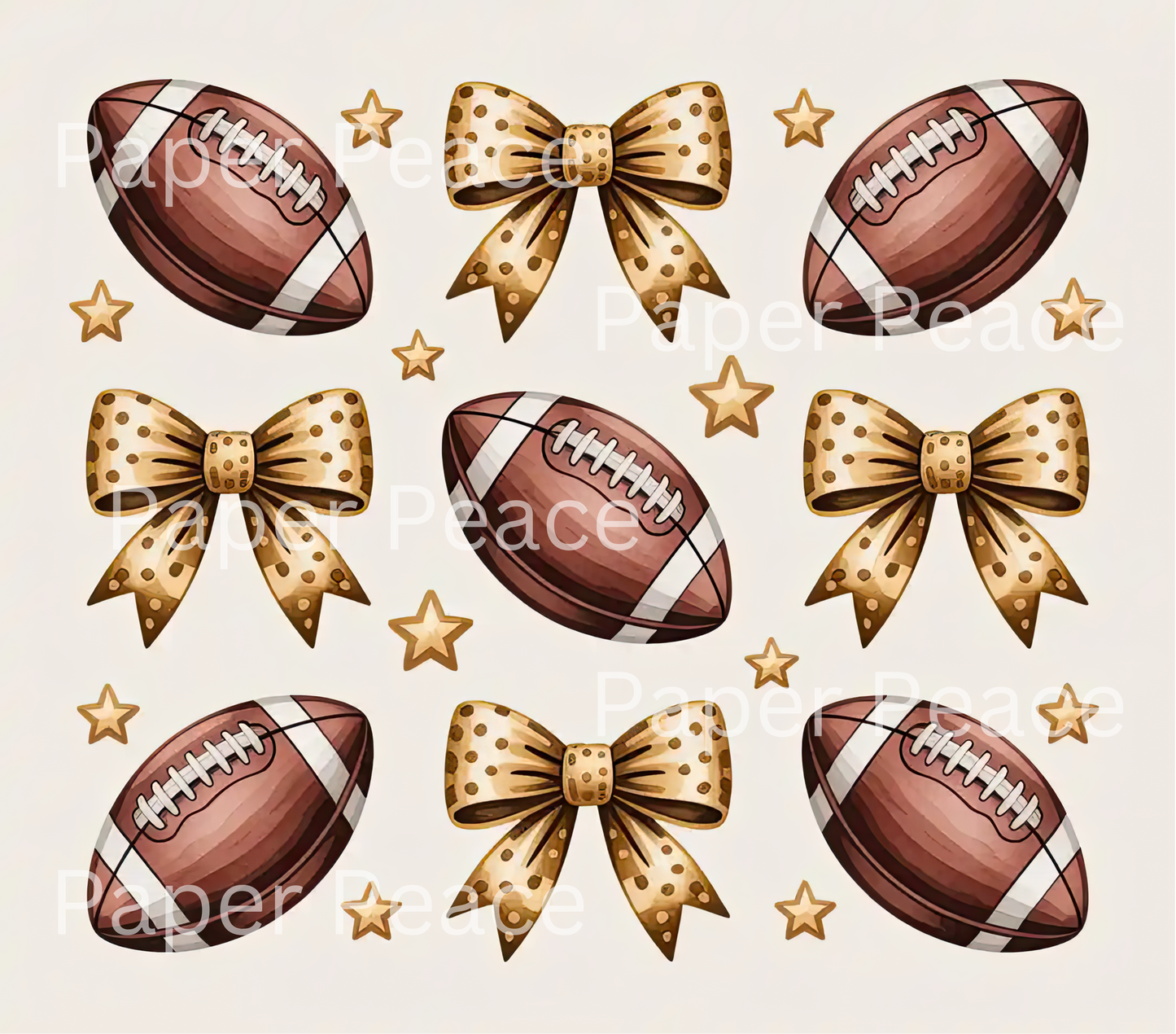 Bows & Football Tumbler Wrap