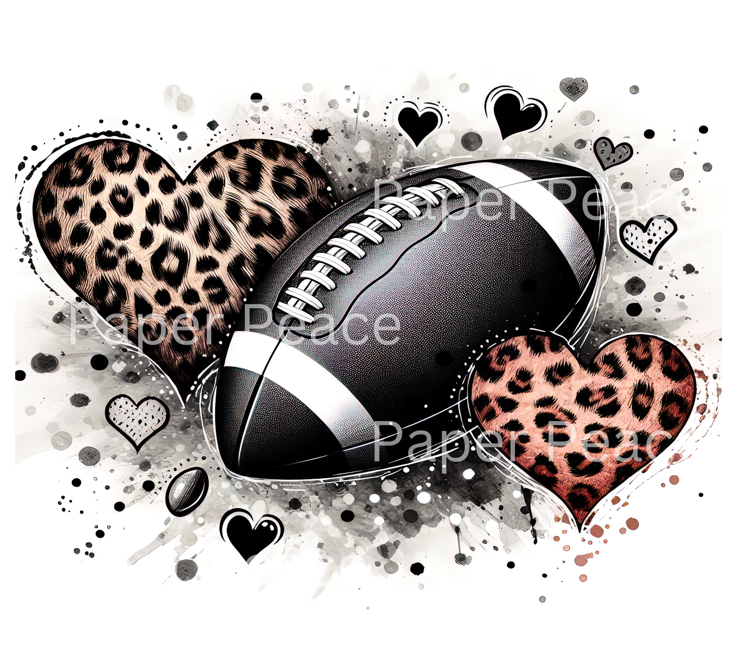 Love Leopard Football Tumbler Wrap