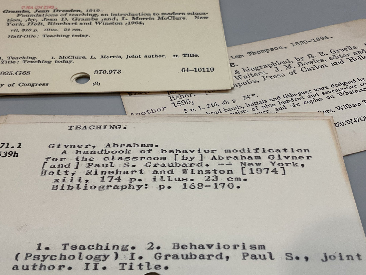 Vintage Library Catalog Cards