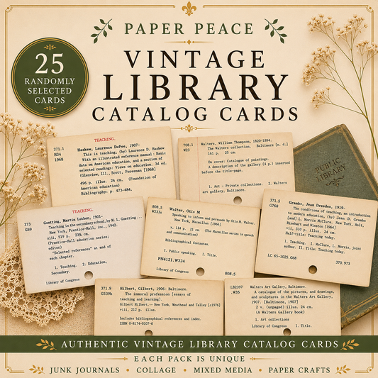 Vintage Library Catalog Cards
