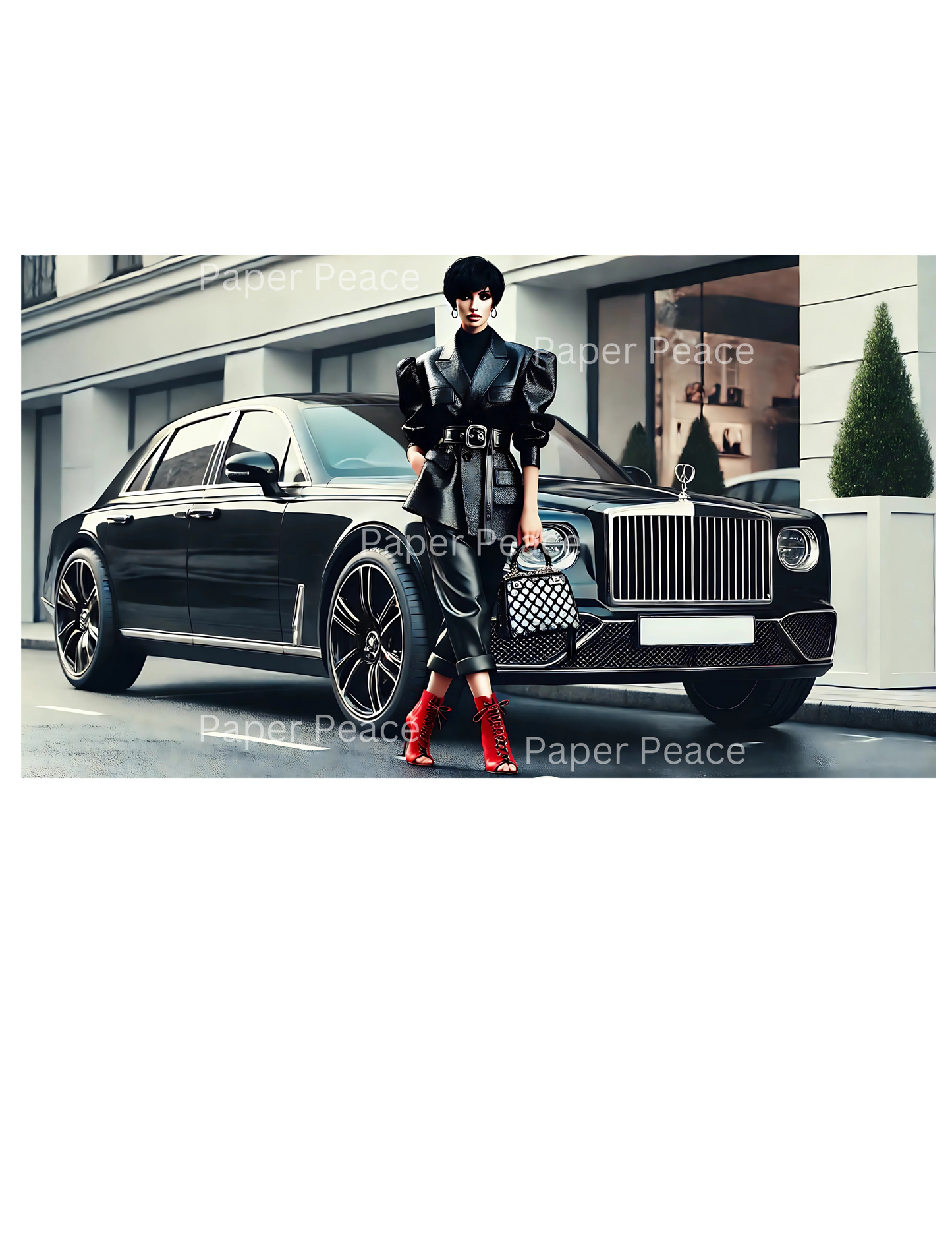 Jazzy Diva in Stunning Red Boots & Luxury Car