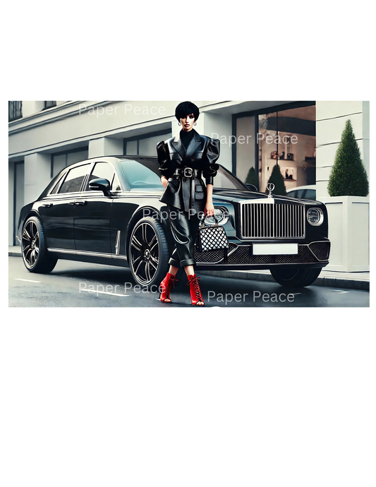 Jazzy Diva in Stunning Red Boots & Luxury Car