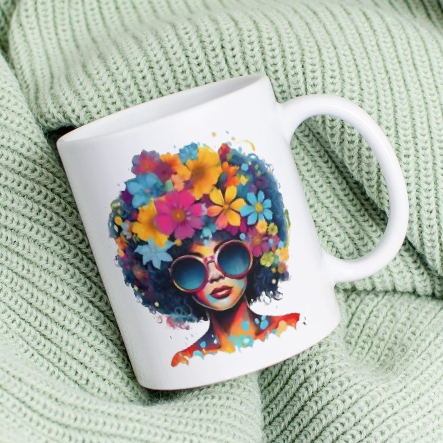 Coffee Mugs (Afro-Woman's Flowers of Happiness)