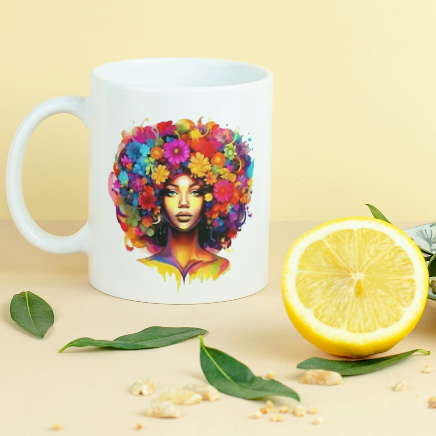 Coffee Mugs (Afro-Woman's Flowers of Happiness)
