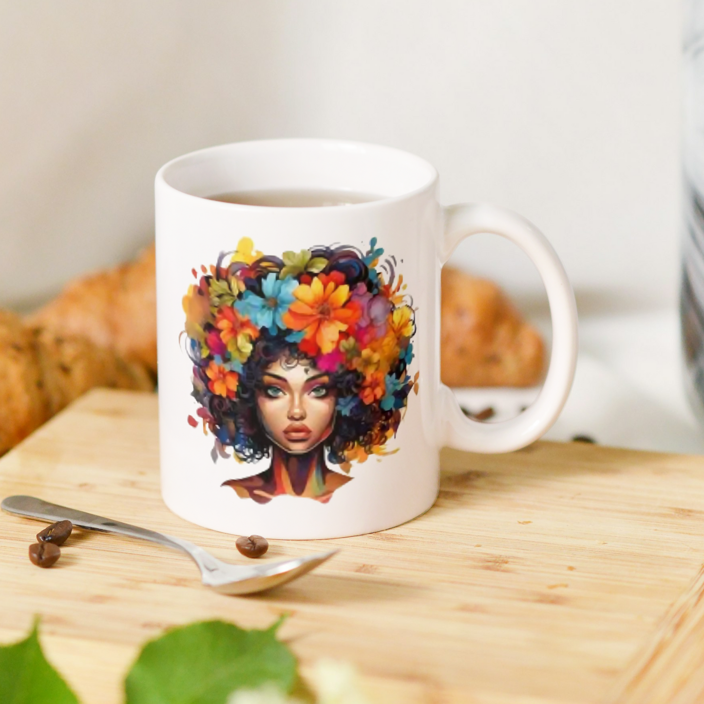 Coffee Mugs (Afro-Woman's Flowers of Happiness)