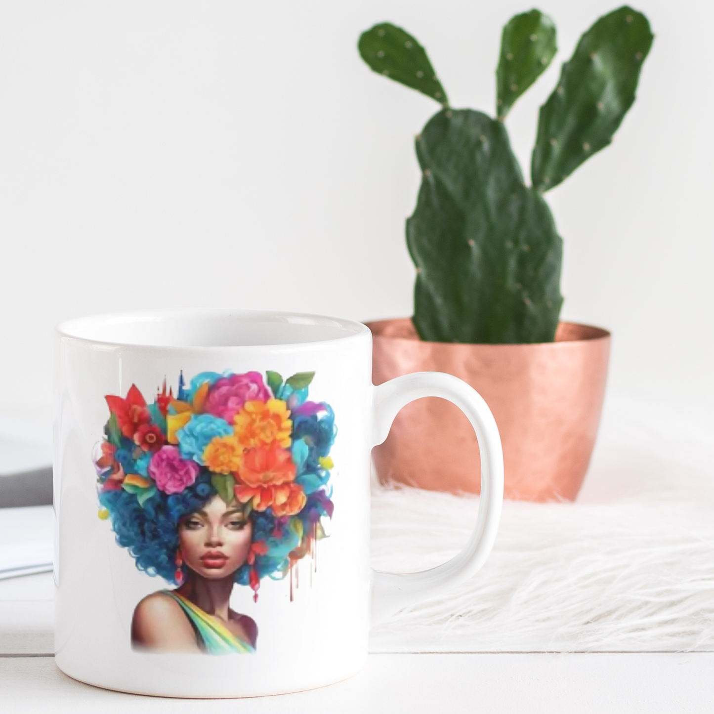 Coffee Mugs (Afro-Woman's Flowers of Happiness)