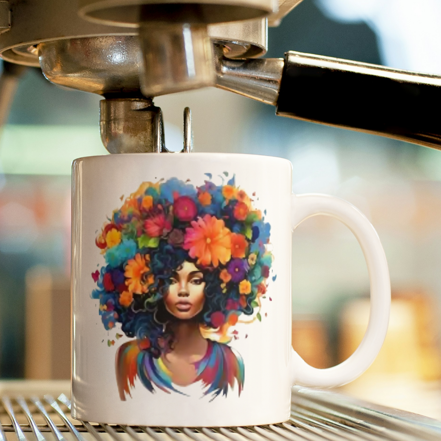 Coffee Mugs (Afro-Woman's Flowers of Happiness)